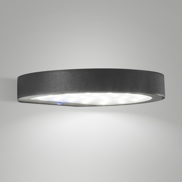 Fabas Luce 6539-21-299 Solar LED Wandleuchte Palmer Bewegungsmelder dunkelgrau IP54