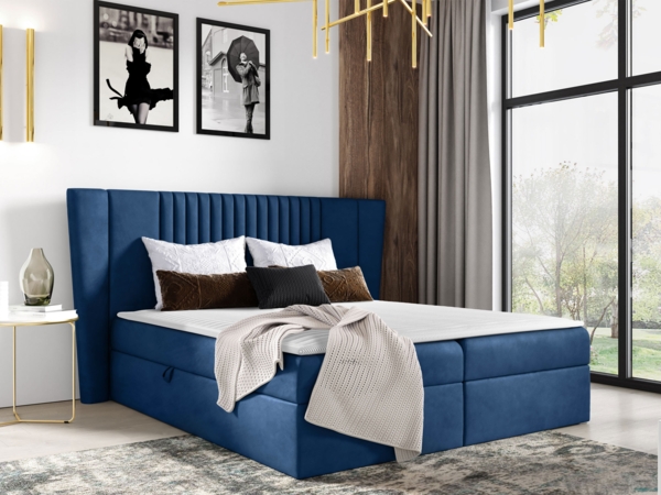 Boxspringbett 'Sagaru' blau 180x200 cm Bild 2