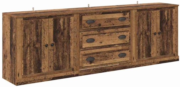 vidaXL Sideboards 3 pcs Schwarz Eichen-Optik 70 x 35,5 x 67,5 cm 3402649