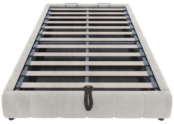 Furnishings Home Polsterbett Futonbett Stauraumbett Doppelbett (1-tlg, Hydraulisch anhebbarer Bettstauraum), Multifunktionsbett, Mit LED-Beleuchtung, Lattenrost, Samt, 140x200 cm Bild 4