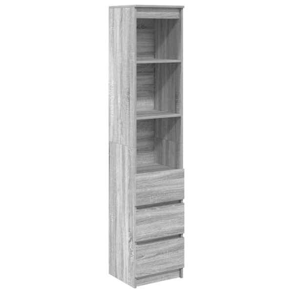 vidaXL Highboard Grau Sonoma 37,5x35x180 cm Holzwerkstoff 861666