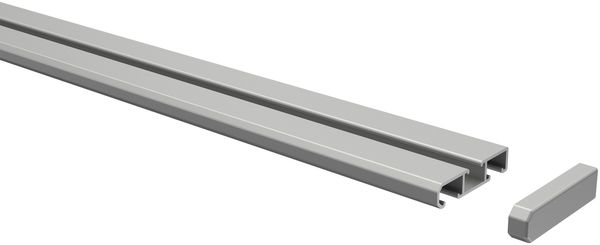Gardinenschiene Slimline 100 cm, 1-/2-läufig Silbergrau
