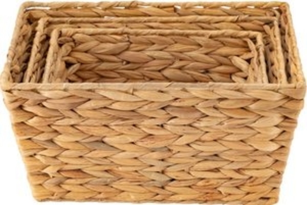 ECHTWERK Aufbewahrungskorb Rechteckiger Flechtkorb (Set, 3 St), aus Wasserhyazinthe, handgeflochten Bild 6