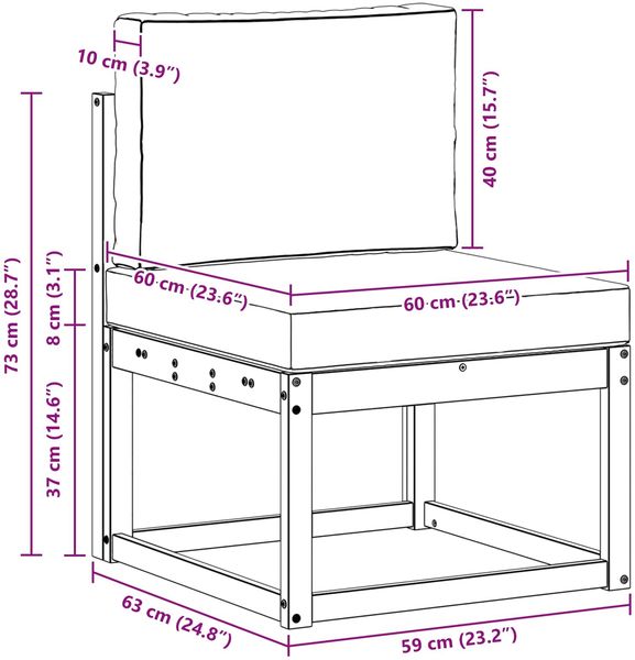 vidaXL Outdoor-Sofagarnitur 3 pcs Weiß und Hellgrau 189,5 x 63 x 73 cm 3387165 Bild 7