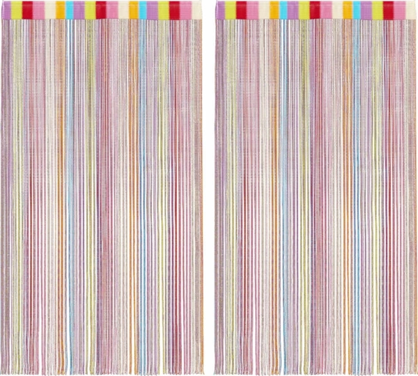 vidaXL Fadenvorhänge 2 Stk. Mehrfarbig 100x250 cm 4102037