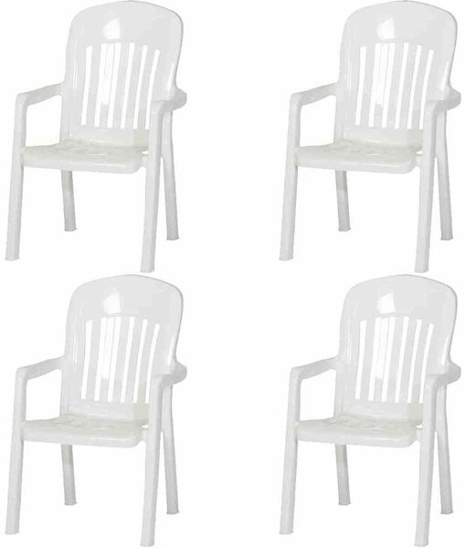 Comtesse SET 4 x Stapelsessel weiß