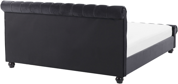 Polsterbett Samtstoff schwarz 180x200 cm AVALLON Bild 7
