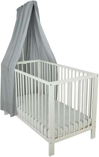 Sterntaler Betthimmel, luftiger Gaze-Stoff, leichter Baby-Betthimmel für Kinderbett, dekorativ und atmungsaktiv, 160×300×0,5 cm, hellgrau