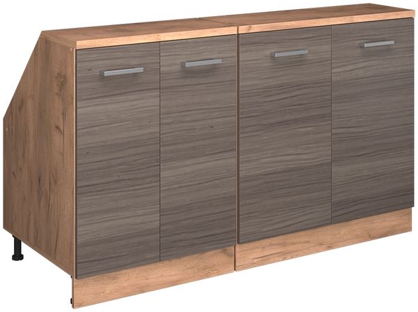 Dachschrägenschrank-Set Rion Edelgrau 140 cm 2er Set Schrankkorpuss 60 cm Tiefe Vicco