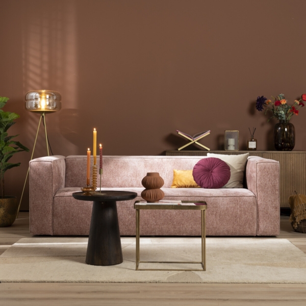 Bronx71 Chenille Sofa Memphis 3-Sitzer pink