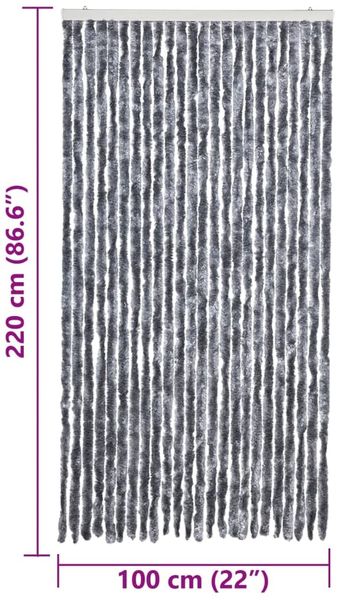 vidaXL Insektenschutz-Vorhang Silbern 100x220 cm Chenille 284287 Bild 7