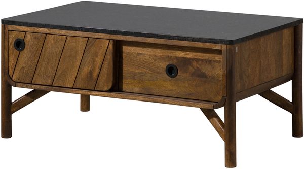 Couchtisch Mango 100x60x45 braun geölt / dunkler Granit LOS ANGELES #105