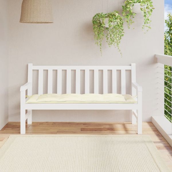 vidaXL Gartenbank-Auflage Cremeweiß 150x50x7 cm Oxford-Gewebe 314958