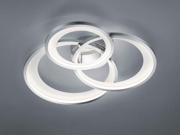 LED Deckenleuchte GRANADA mit drei Ringen in Chrom, dimmbar, Breite 71cm Bild 3