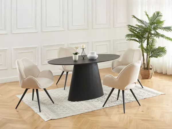Vente-unique - GULSUN Stuhl Stoff Beige - B 66 cm x H 86 cm x L 60 cm