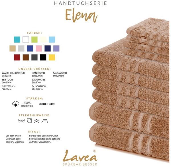Lavea Badematte 4er Set Badeteppiche Elena Frottee 50x80 cm Badvorleger, 100% Baumwolle, 500 g/m² Frottier, weich & saugstark, pflegeleicht