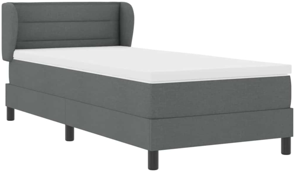 vidaXL Boxspringbett mit Matratze Dunkelgrau 90 x 190 cm Stoff 3339934 Bild 5
