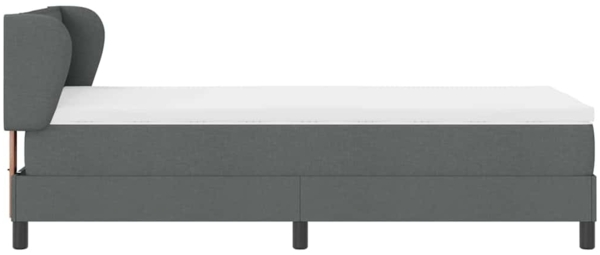 vidaXL Boxspringbett mit Matratze Dunkelgrau 90 x 190 cm Stoff 3339934 Bild 7