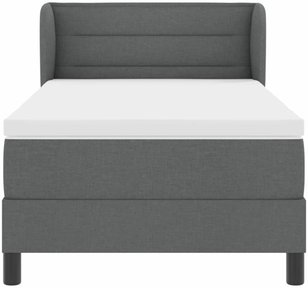 vidaXL Boxspringbett mit Matratze Dunkelgrau 90 x 190 cm Stoff 3339934 Bild 6