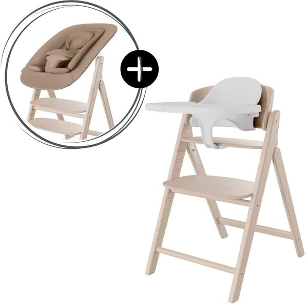 Cybex Click & Fold 4-in-1 Hochstuhl (inkl. Bouncer, Babyset u. Tablet) All Natural Bild 2