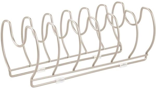 Geschirrablage silber Topfdeckelhalter Pfannenhalter Metall Ständer Rack mDesign