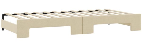 vidaXL Tagesbett Ausziehbar mit Schubladen Creme 90x200 cm Stoff 3197692 Bild 5