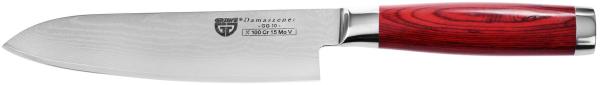 Gräwe Damaszener Santokumesser groß 17,5 cm Klinge, mit Hartholzgriff