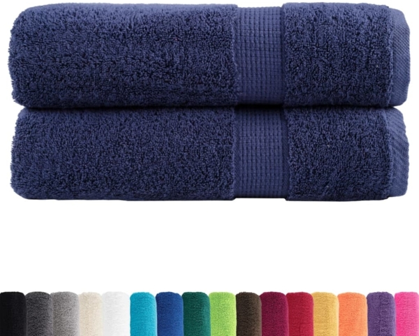 vidaXL Premium Duschtücher SOLUND 2 Stk. Marineblau 70x140 cm 600 g/m² 137260