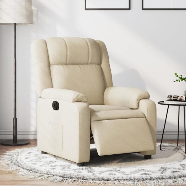 vidaXL Relaxsessel Elektrisch Creme Stoff 3205187