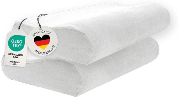 casimum Kissenbezug Schonbezüge für Orthopädisches Nackenkissen WEIẞ, (2 Stück), passend für ergonomisches Nackenstützkissen 60x30cm, Doppelpack (2Stk)
