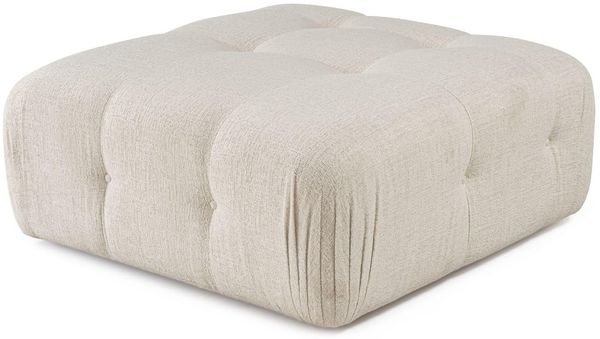 Atelier Del Sofa Stylish Pouffe with Beech Wood Frame, Cream Polyester Fabric, 100 x 100 x 45 cm | 28 DNS Foam for Comfort | Modern Design with Shifting Mechanism