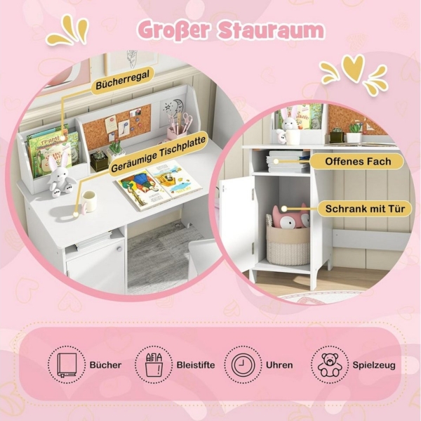 KOMFOTTEU Kinderschreibtisch mit Stuhl (Set), 74×29×29cm Bild 3