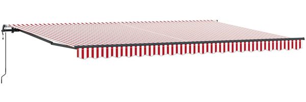 vidaXL Ausziehbare Markise Rot und Weiß 500 x 300 cm 3331267 Bild 2