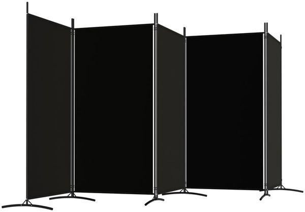 vidaXL 5-tlg. Paravent Schwarz 433x180 cm Stoff 350269 Bild 5