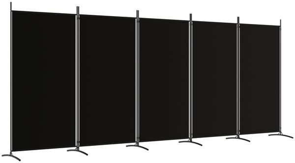 vidaXL 5-tlg. Paravent Schwarz 433x180 cm Stoff 350269 Bild 2