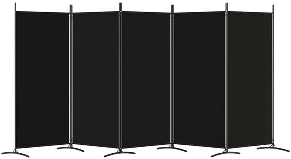vidaXL 5-tlg. Paravent Schwarz 433x180 cm Stoff 350269 Bild 4