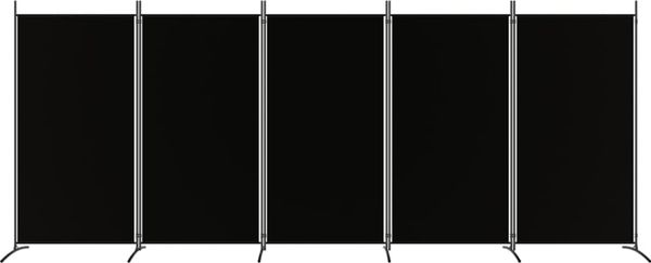 vidaXL 5-tlg. Paravent Schwarz 433x180 cm Stoff 350269 Bild 3