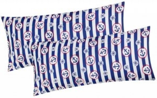 Heubergshop Kissenbezug, (2 Stück), 2er Set 40x80cm Kissenhülle Anker Streifen (600/140x80) Bild 4