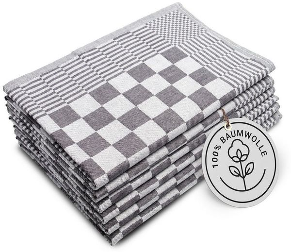 ZOLLNER Geschirrtuch, (Spar-Set, 6-tlg), 65 x 65 cm, 100% Baumwolle, vom Hotelwäschespezialisten