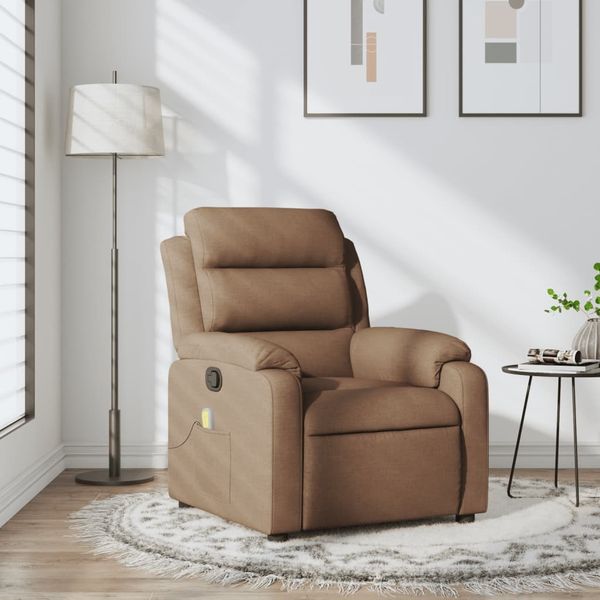 vidaXL Massagesessel Braun Stoff 373478