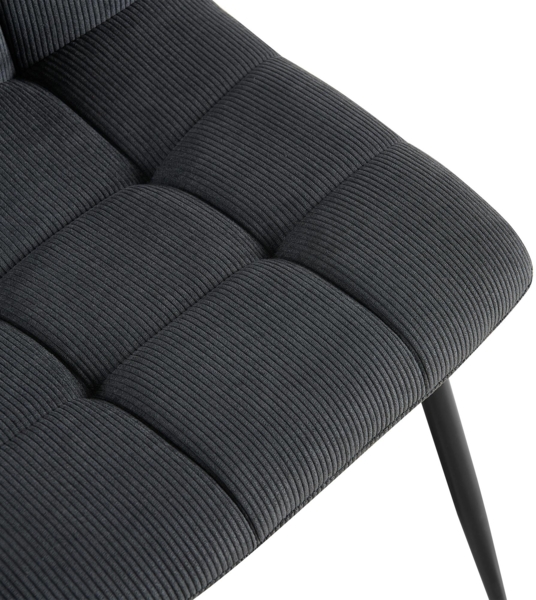 CLP Esszimmerstuhl Tilde Bezug gepolstert gesteppt mit Rückenlehne bis 150 kg,schwarz Cord Bild 6