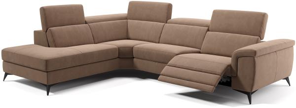 Sofanella Ecksofa AMARO Sofalandschaft Funktionssofa Stoff in Hellbraun M: 308 Breite x 108 Tiefe