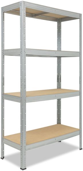 shelfplaza PRO 180x90x60 cm Schwerlastregal in grau-verzinkt mit 4 Böden und 200 kg Traglast pro Boden