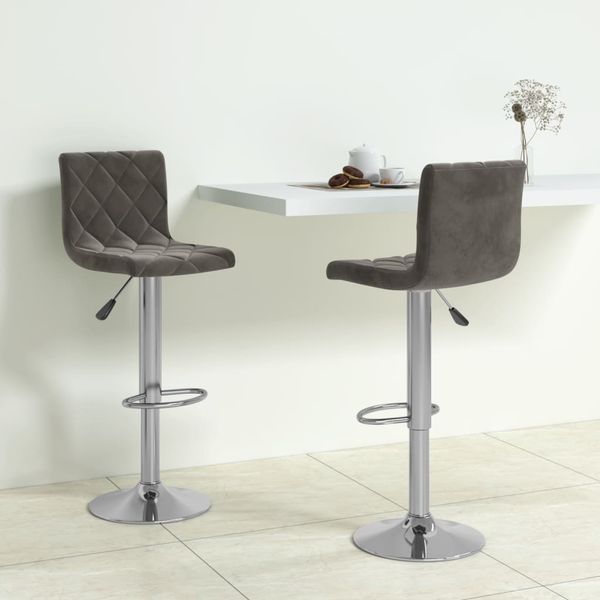 vidaXL Barhocker 2 Stk. Dunkelgrau Samt [333688]