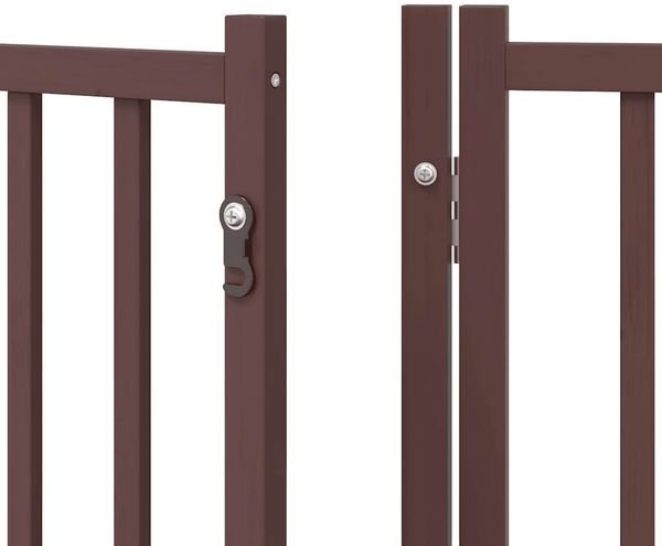 vidaXL 10-tlg. Hundetor mit Tür Faltbar Braun 800 cm Pappelholz 3155751 Bild 9