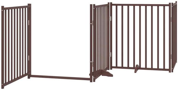 vidaXL 10-tlg. Hundetor mit Tür Faltbar Braun 800 cm Pappelholz 3155751 Bild 4