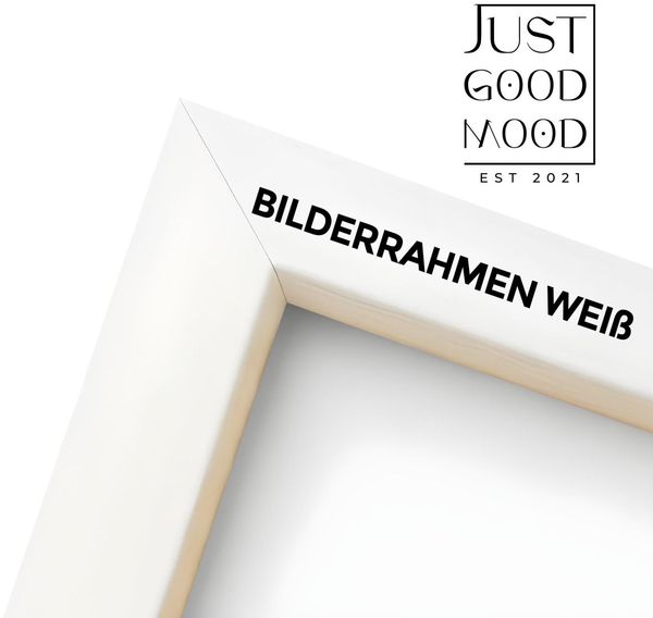 Bilderrahmen aus stabilem MDF-Holz mit Acrylglas ? Weiß Schwarz Ahorn Eiche · mit gratis Nägeln - Weiß / 50x70 cm