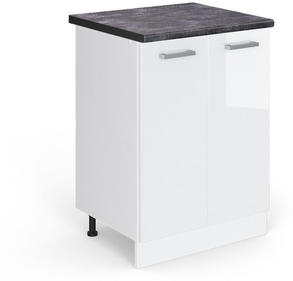 Küchenunterschrank R-Line Weiß Hochglanz 60 cm , AP Anthrazit Vicco