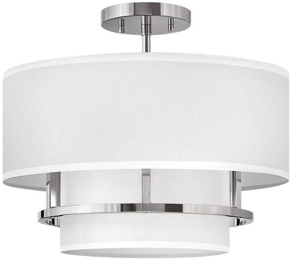 Elstead Lighting Graham Deckenleuchte Duo Mount Medium 3-Light Nickel Altweiß E14