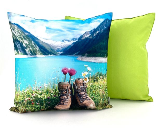 heimtexland Â® Outdoorkissen Lotus Effekt 45x45 Garten Dekokissen Wasserabweisend Outdoor Lounge Deko Kissen Typ742 Alpen Stiefel Bild 2